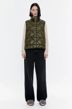 Shop BIMBA Y LOLA Chaleco Guateado Verde Oliva