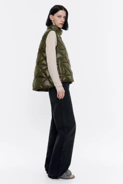 Shop BIMBA Y LOLA Chaleco Guateado Verde Oliva