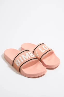 Online BIMBA Y LOLA Chancla Pala Logo Rosa