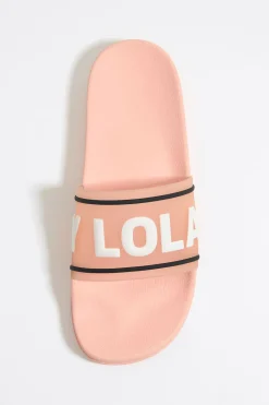 Online BIMBA Y LOLA Chancla Pala Logo Rosa