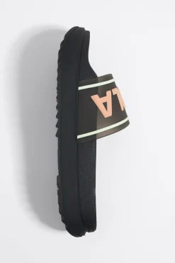 Shop BIMBA Y LOLA Chancla Plataforma Logo Negra