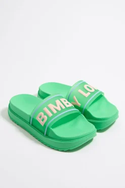 Best Sale BIMBA Y LOLA Chancla Plataforma Verde
