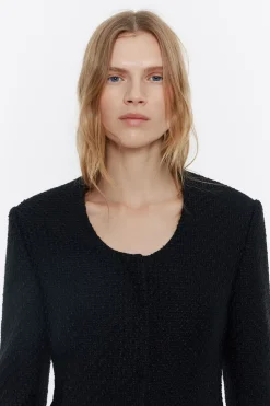 Shop BIMBA Y LOLA Chaqueta Ajustada Tweed Negra