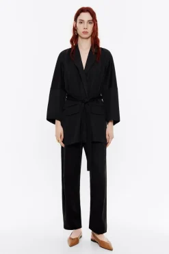 Hot BIMBA Y LOLA Chaqueta Fluida Cruzada Negra