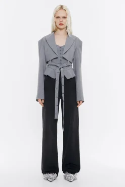 Shop BIMBA Y LOLA Chaqueta Sastre Corta Gris