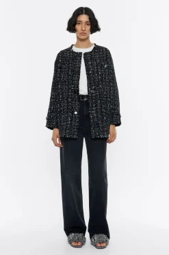 Fashion BIMBA Y LOLA Chaqueta Tweed Desflecada Negra