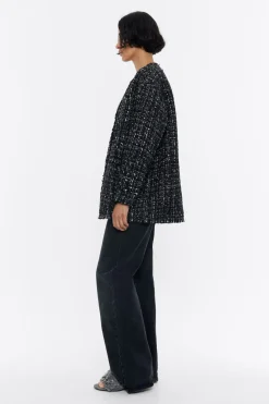 Fashion BIMBA Y LOLA Chaqueta Tweed Desflecada Negra