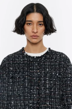 Fashion BIMBA Y LOLA Chaqueta Tweed Desflecada Negra