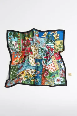 Fashion BIMBA Y LOLA Charm Panuelo Patchwork Flores Y Dado Metal