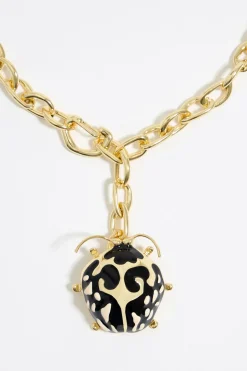 Fashion BIMBA Y LOLA Collar Cadena Y Escarabajo Negro