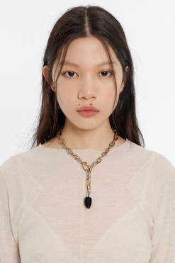 Sale BIMBA Y LOLA Collar Cadena Y Piedra Negra