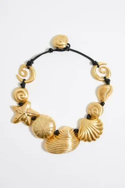 Clearance BIMBA Y LOLA Collar Caracolas Dorado Mate