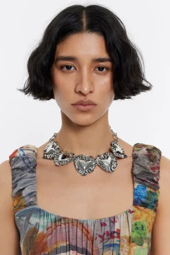 Discount BIMBA Y LOLA Collar Cojines Corazon Plateado