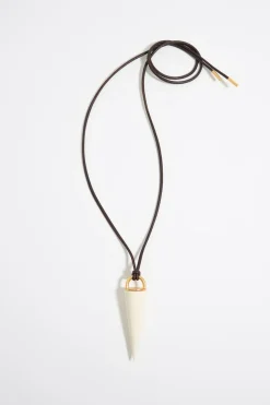 Shop BIMBA Y LOLA Collar Cordon Piel Y Pincho Ceramica