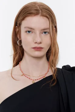 Store BIMBA Y LOLA Collar Doble Estrella De Mar Y Cadena Coral