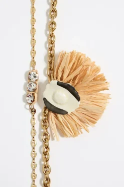 Fashion BIMBA Y LOLA Collar Flor Ceramica Y Rafia