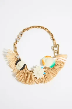 Clearance BIMBA Y LOLA Collar Flores Ceramica Y Rafia