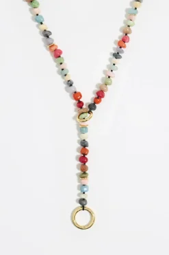 Shop BIMBA Y LOLA Collar Largo Piedras Multicolores Dorado