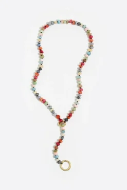 Shop BIMBA Y LOLA Collar Largo Piedras Multicolores Dorado