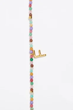Clearance BIMBA Y LOLA Collar Letra F Piedras Multicolores