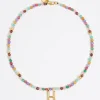 Best BIMBA Y LOLA Collar Letra H Piedras Multicolores