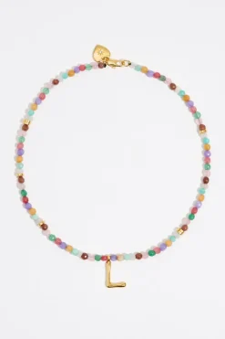 Hot BIMBA Y LOLA Collar Letra L Piedras Multicolores