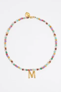 Best BIMBA Y LOLA Collar Letra M Piedras Multicolores