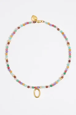 New BIMBA Y LOLA Collar Letra O Piedras Multicolores