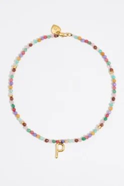 Best BIMBA Y LOLA Collar Letra P Piedras Multicolores