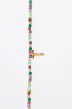 Hot BIMBA Y LOLA Collar Letra T Piedras Multicolores