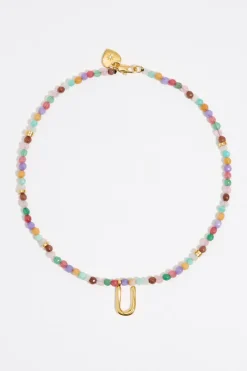 Outlet BIMBA Y LOLA Collar Letra U Piedras Multicolores