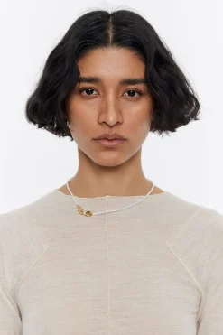 Shop BIMBA Y LOLA Collar Logo Candy Perlas Blanco