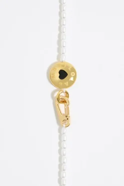 Shop BIMBA Y LOLA Collar Logo Candy Perlas Blanco