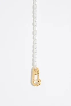 Shop BIMBA Y LOLA Collar Logo Candy Perlas Blanco