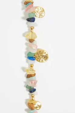 Discount BIMBA Y LOLA Collar Logo Moneda Piedras Multicolores