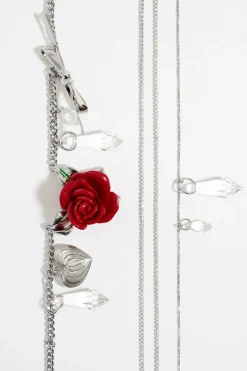 Shop BIMBA Y LOLA Collar Multicadenas Cristales Y Rosa