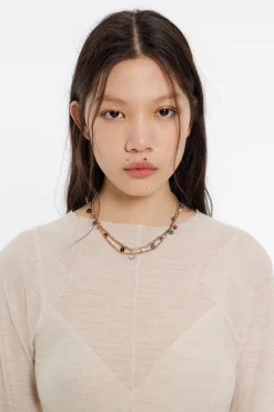 Fashion BIMBA Y LOLA Collar Multicadenas Cristales Y Piedras Multicolores