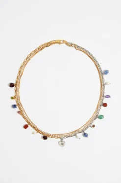 Fashion BIMBA Y LOLA Collar Multicadenas Cristales Y Piedras Multicolores