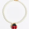 Discount BIMBA Y LOLA Collar Perlas Mariquita Rojo