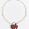 Cheap BIMBA Y LOLA Collar Perlas Y Corazon Glitter Rosa