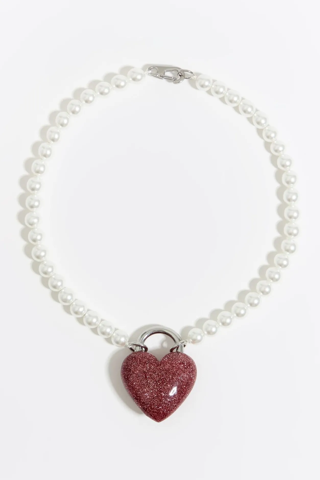 Cheap BIMBA Y LOLA Collar Perlas Y Corazon Glitter Rosa