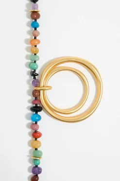 Clearance BIMBA Y LOLA Collar Piedras Multicolores Arandelas Dorado Mate