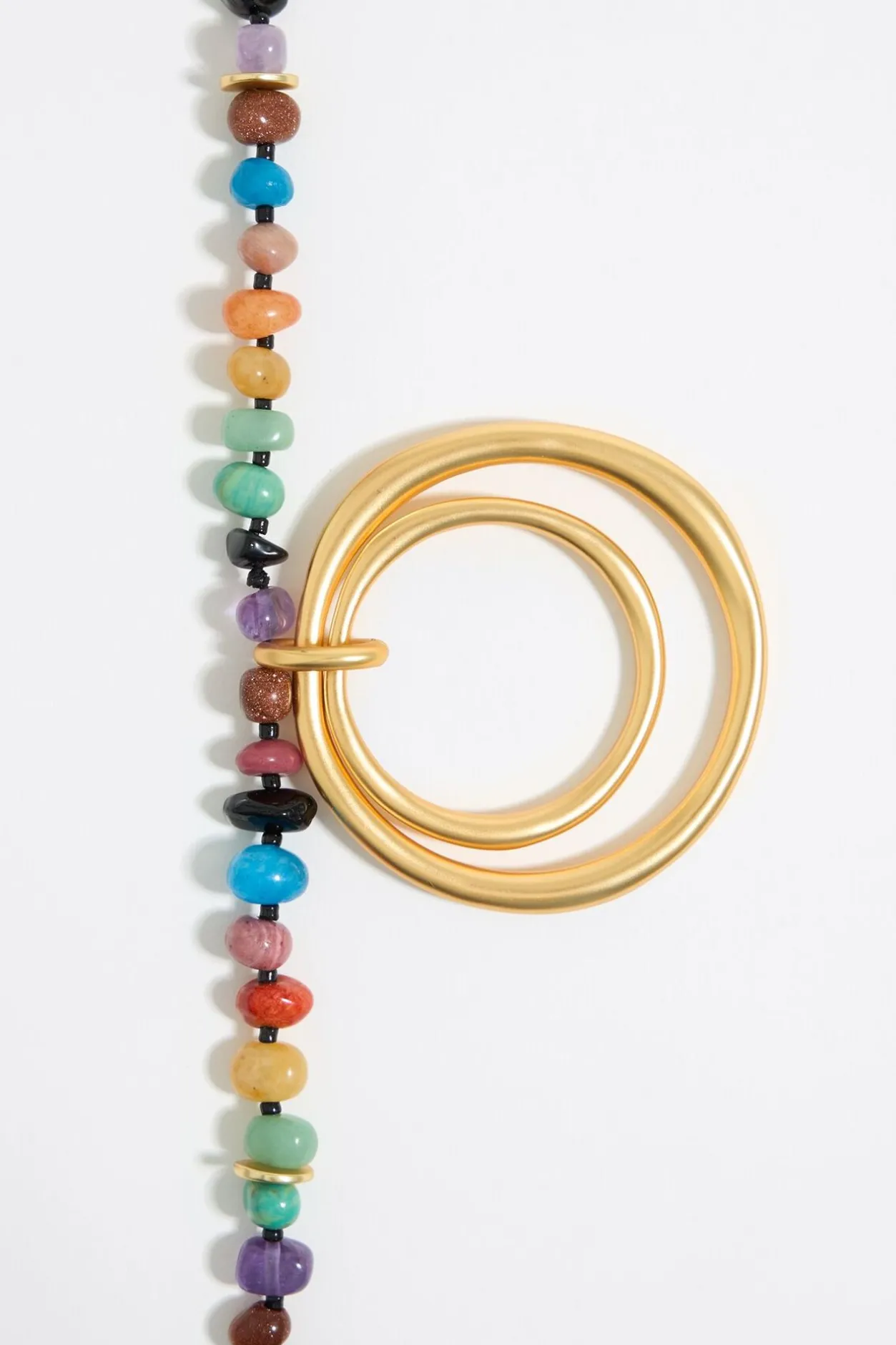 Clearance BIMBA Y LOLA Collar Piedras Multicolores Arandelas Dorado Mate