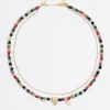 Shop BIMBA Y LOLA Collar Piedras Y Corazon Dorado