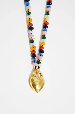 Outlet BIMBA Y LOLA Collar Resinas Multicolor Candado Corazon