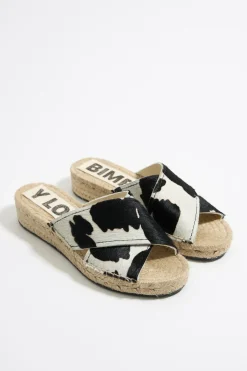 Store BIMBA Y LOLA Cuna Yute Piel Print Vaca Blanca