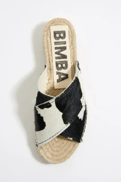 Store BIMBA Y LOLA Cuna Yute Piel Print Vaca Blanca