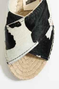 Store BIMBA Y LOLA Cuna Yute Piel Print Vaca Blanca