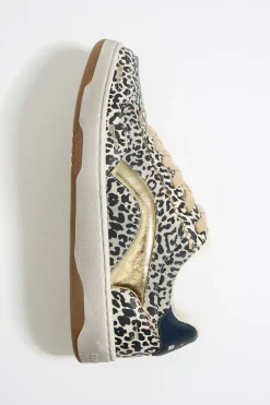 Shop BIMBA Y LOLA Deportiva Cupsole Piel Print Leopard Beige