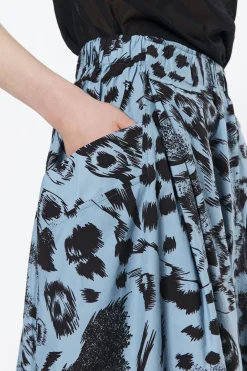 Hot BIMBA Y LOLA Falda Algodon Midi Animal Mix Azul